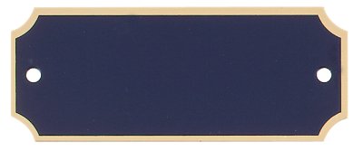 2 1/2" x 1" x .020" Laserable Black Brass Perpetual Plate with Gold Border