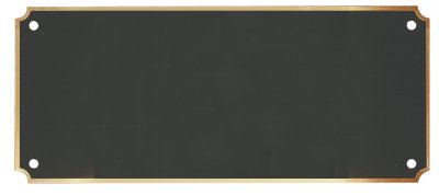7" x 3" x .020 Laserable Black Brass Perpetual Plate with Gold Border