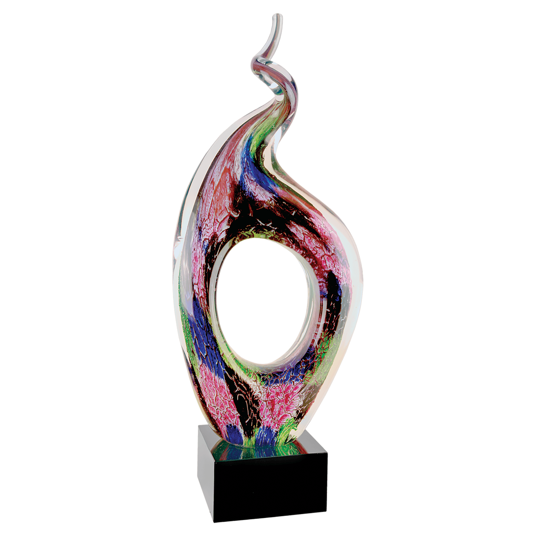 11 1/4" Blue Round Window Raindrop Art Glass