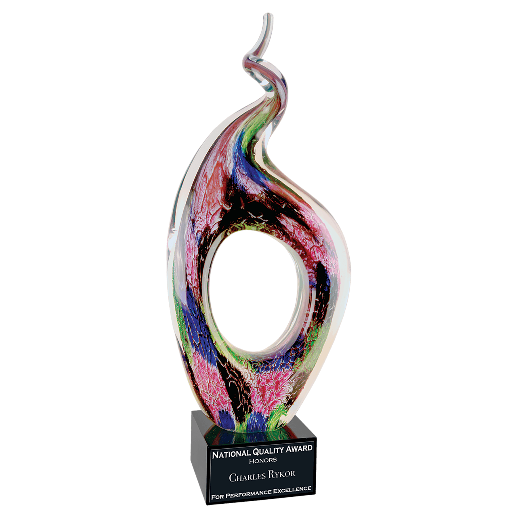 11 1/4" Blue Round Window Raindrop Art Glass