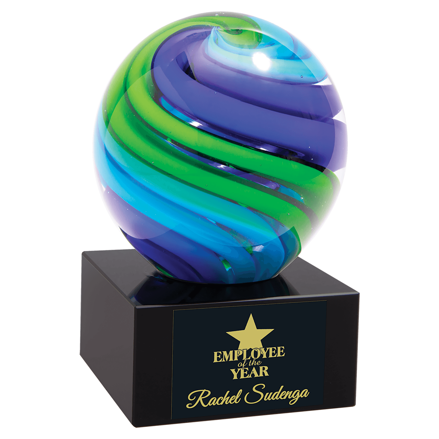 11 1/4" Blue Round Window Raindrop Art Glass