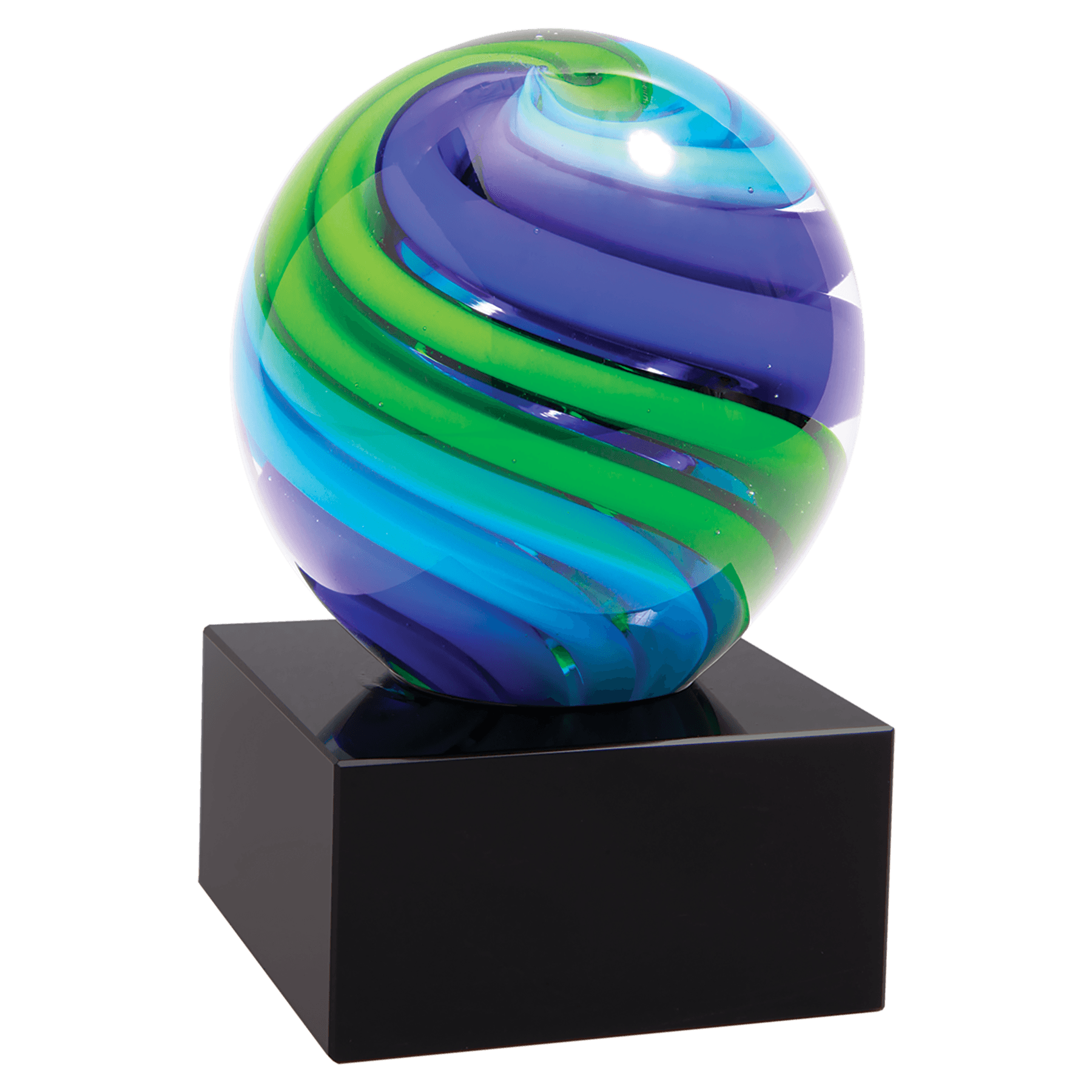 11 1/4" Blue Round Window Raindrop Art Glass