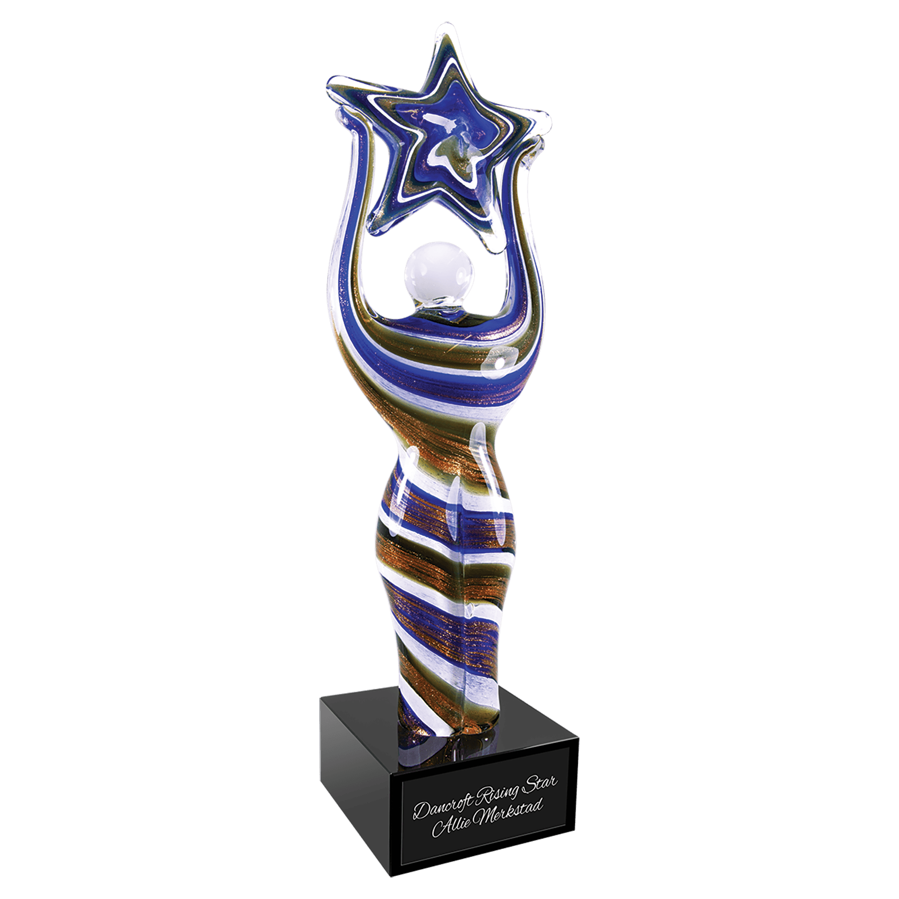 11 1/4" Blue Round Window Raindrop Art Glass