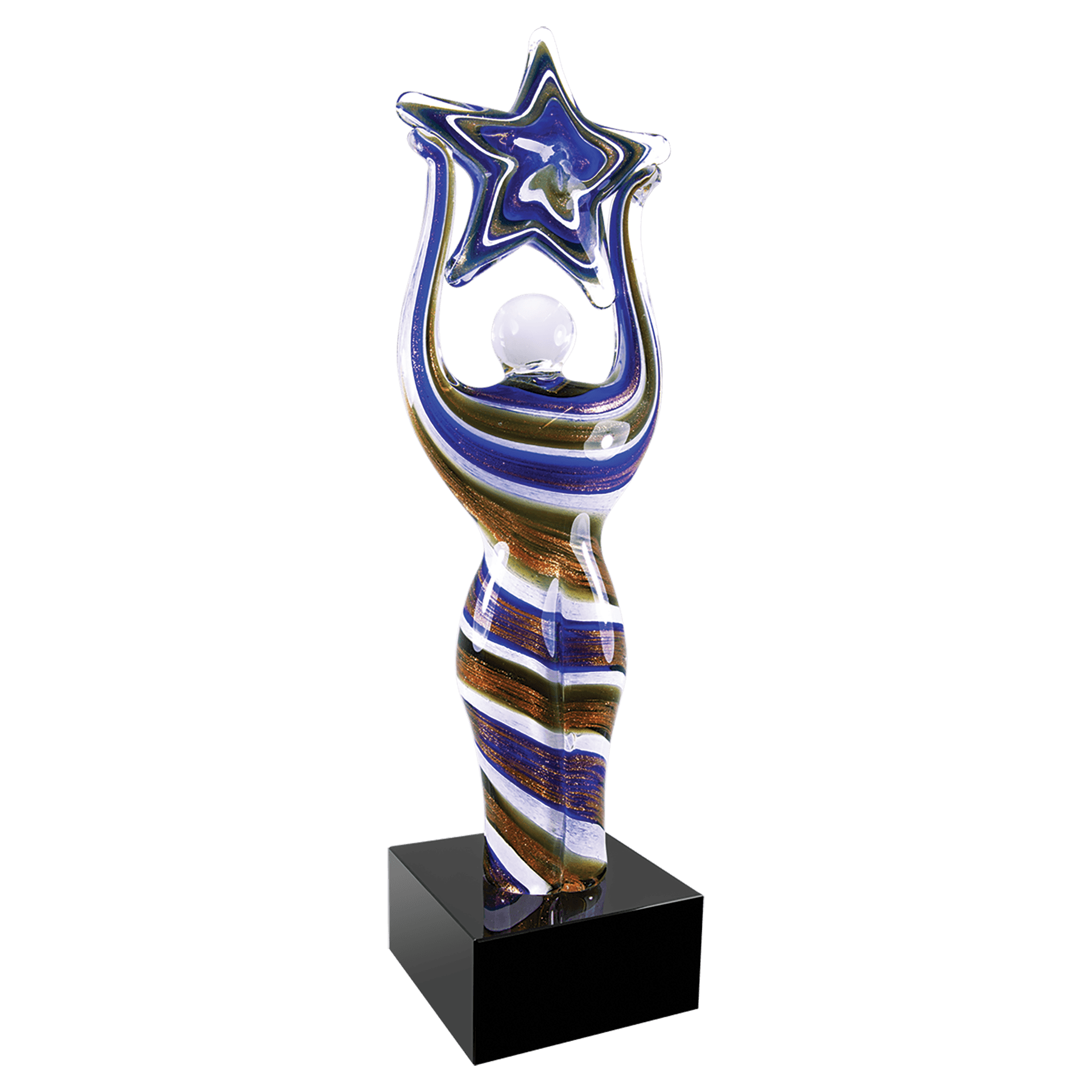 11 1/4" Blue Round Window Raindrop Art Glass