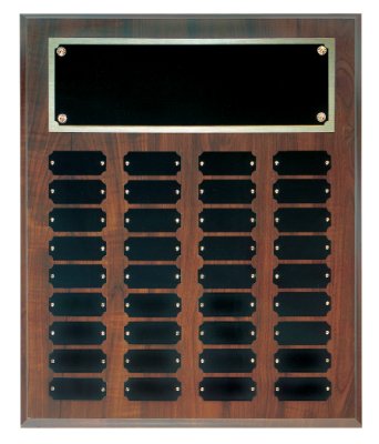 16" x 20" Cherry Finish Completed Perpetual Plaque with 60 Plates