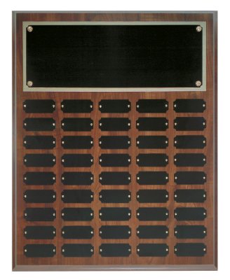 16" x 20" Cherry Finish Completed Perpetual Plaque with 60 Plates