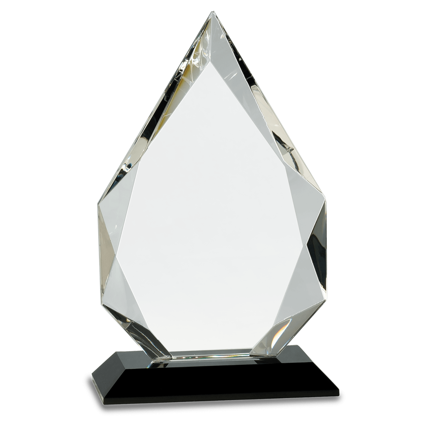 6" Clear Crystal with Clock and Black Crystal Trim