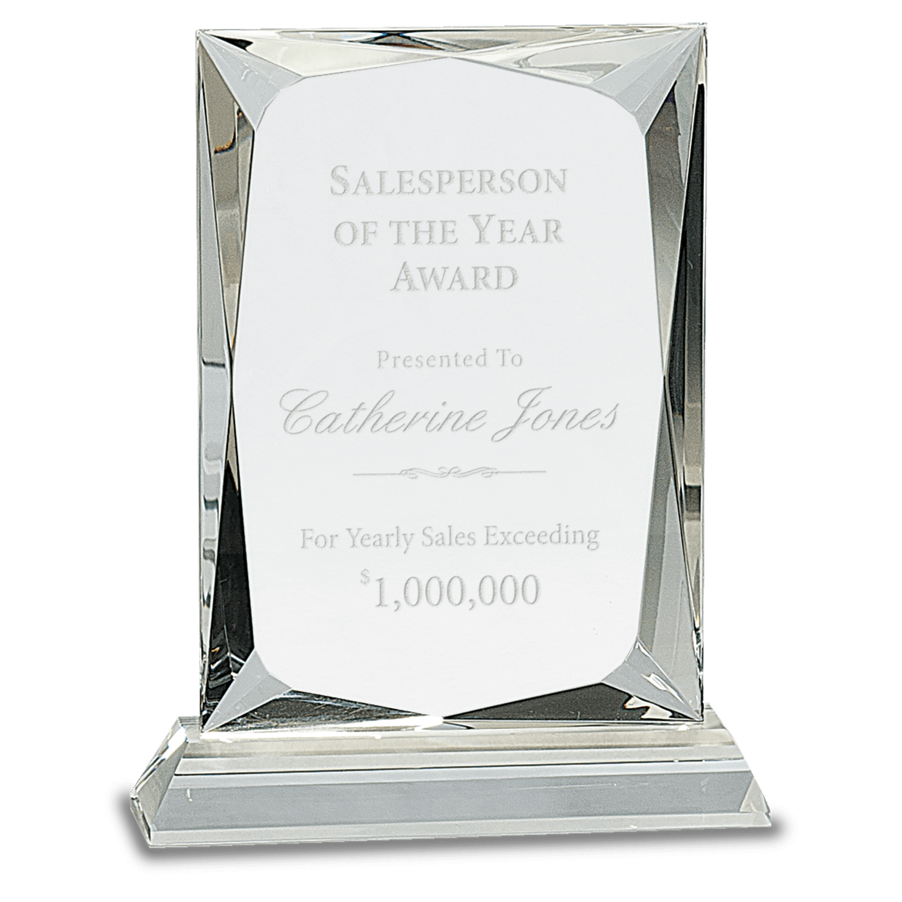 6" Clear Crystal with Clock and Black Crystal Trim