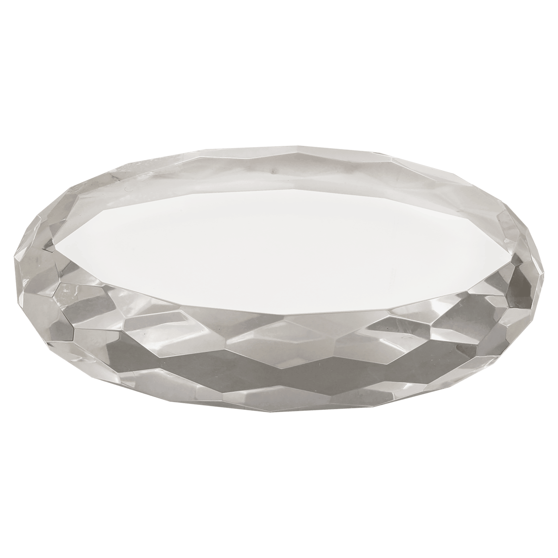 6" Clear Crystal with Clock and Black Crystal Trim