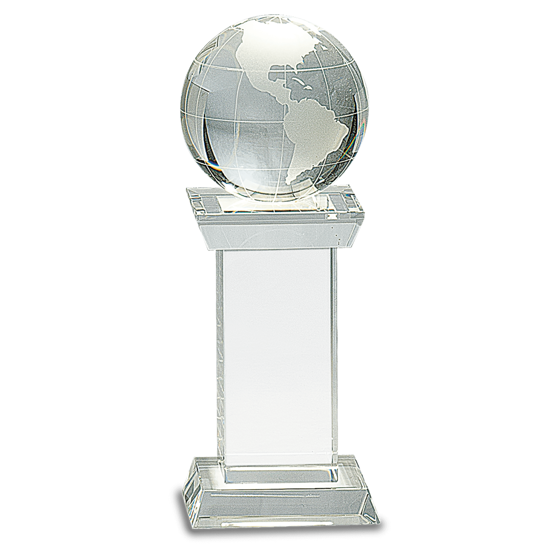 6" Clear Crystal with Clock and Black Crystal Trim