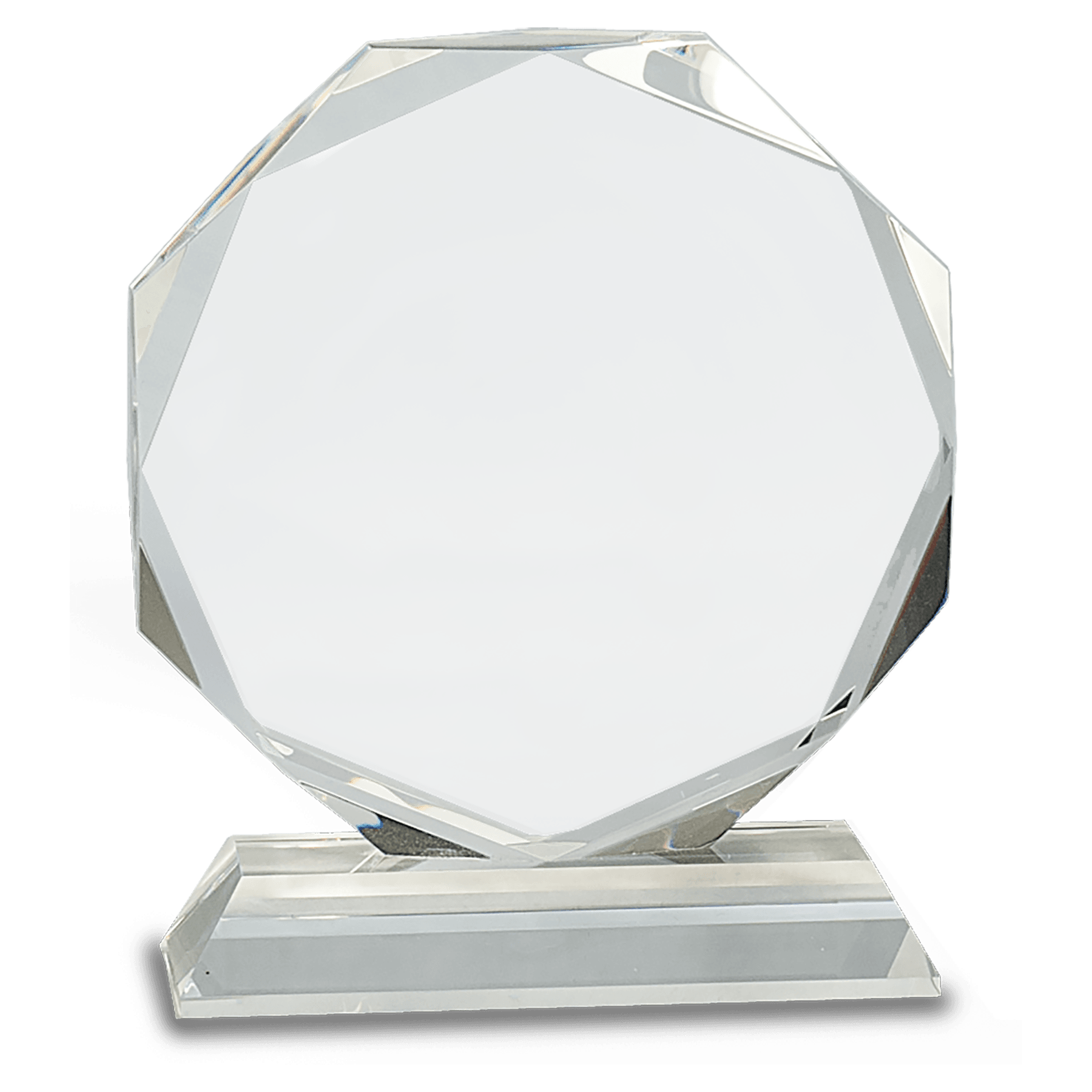 6" Clear Crystal with Clock and Black Crystal Trim