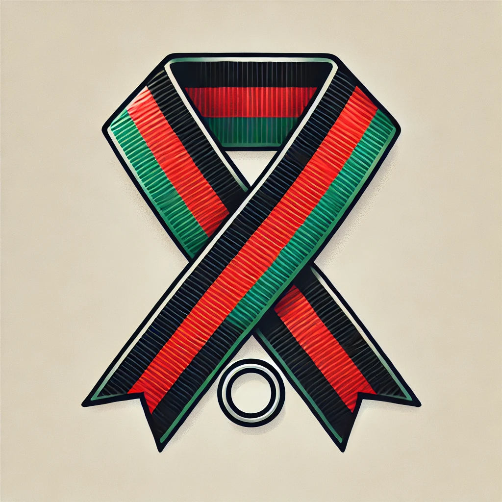Ribbons w/ Snap Clip Red, Black, and Green 7/8" X 32"
