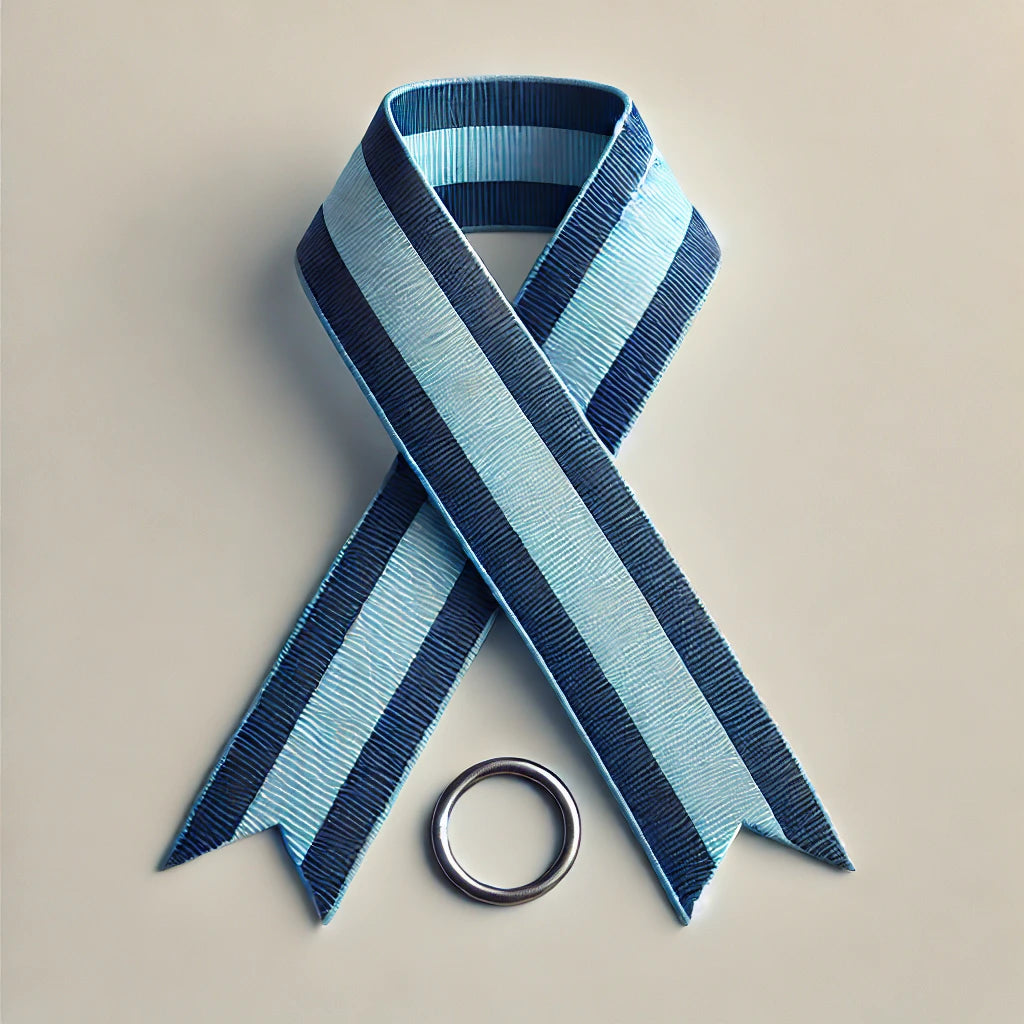 Ribbons w/ Snap Clip Navy/light Blue 7/8" X 32"