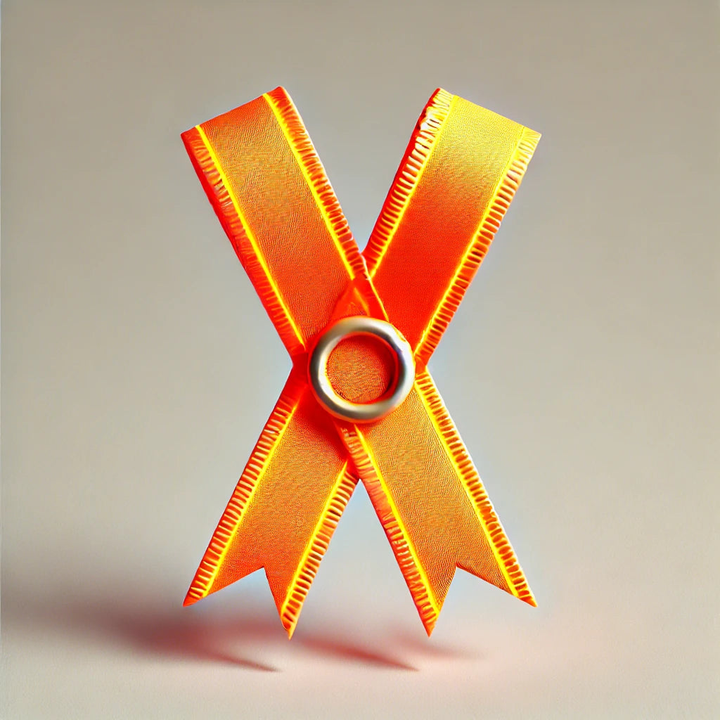 Ribbons w/ Snap Clip Neon orange 7/8" X 32"