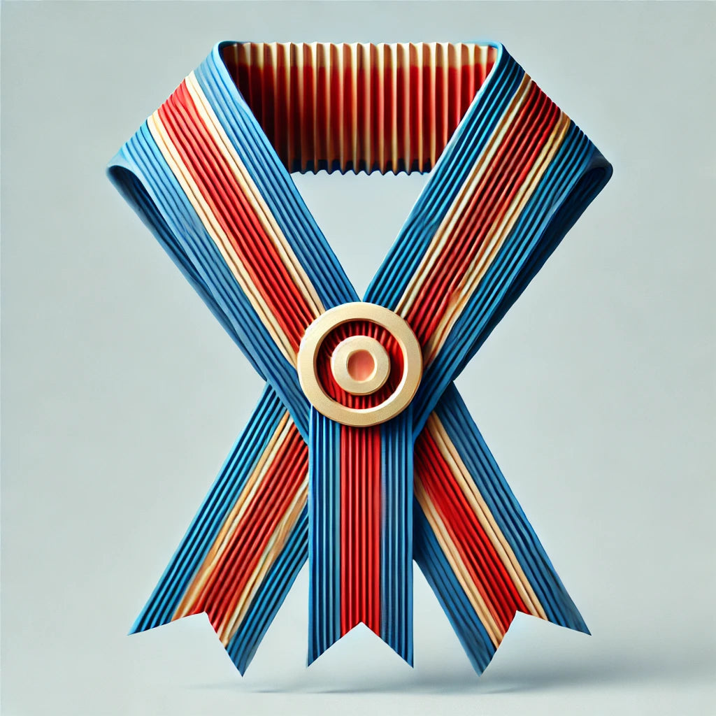 Ribbons w/ Snap Clip Red, Blue, and Gold 7/8" X 32"