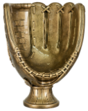 10 3/4" Antique Gold Baseball/Softball Glove Resin