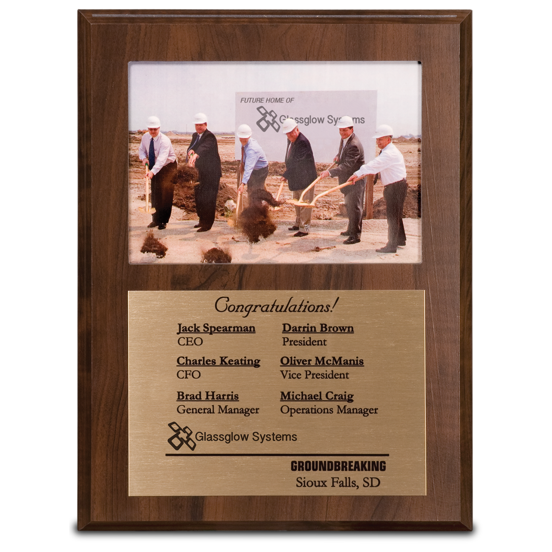 12" x 15" Cherry Finish Slide-In Frame Plaque with 10" x 8" Window