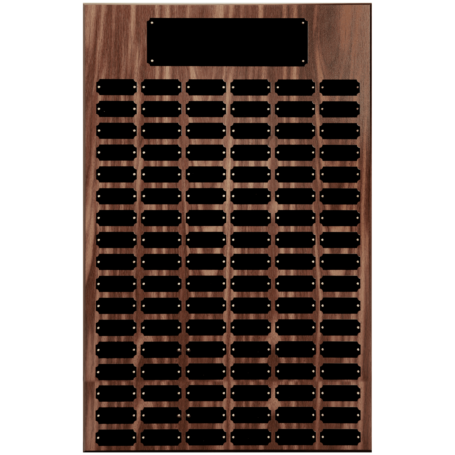 102 Black Plate Walnut Finish Completed Perpetual Plaque