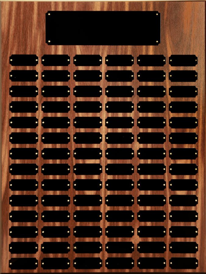 102 Black Plate Walnut Finish Completed Perpetual Plaque