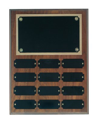 102 Plate Genuine Walnut Completed Perpetual Plaque