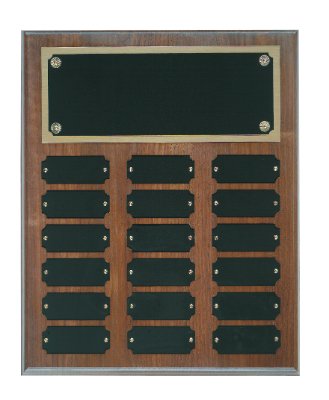 102 Plate Genuine Walnut Completed Perpetual Plaque